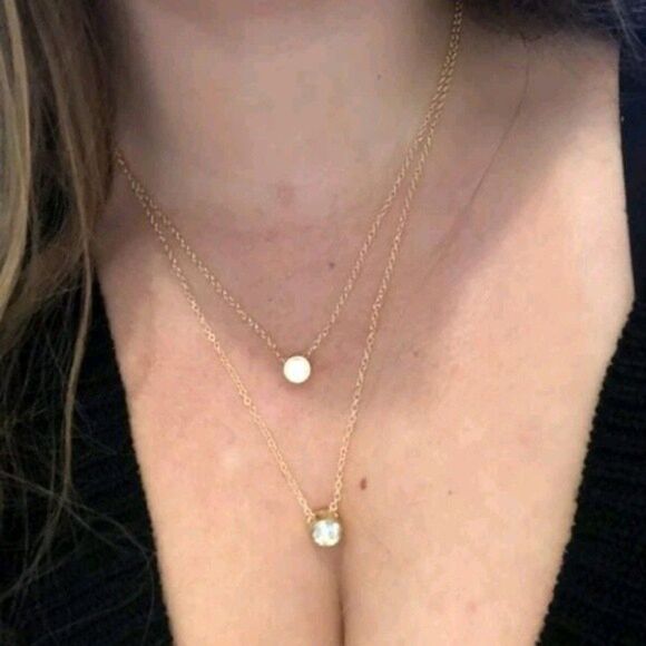 Boho gold double Layered rhinestone pendant casual necklace 💖2 /$30 - Picture 5 of 8